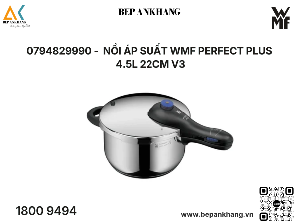 0794829990 -  Nồi áp suất WMF Perfect Plus  4.5L 22cm V3